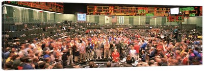Large group of people on the trading floor, Chicago Board of Trade, Chicago, Illinois, USA Canvas Art Print - Illinois Art