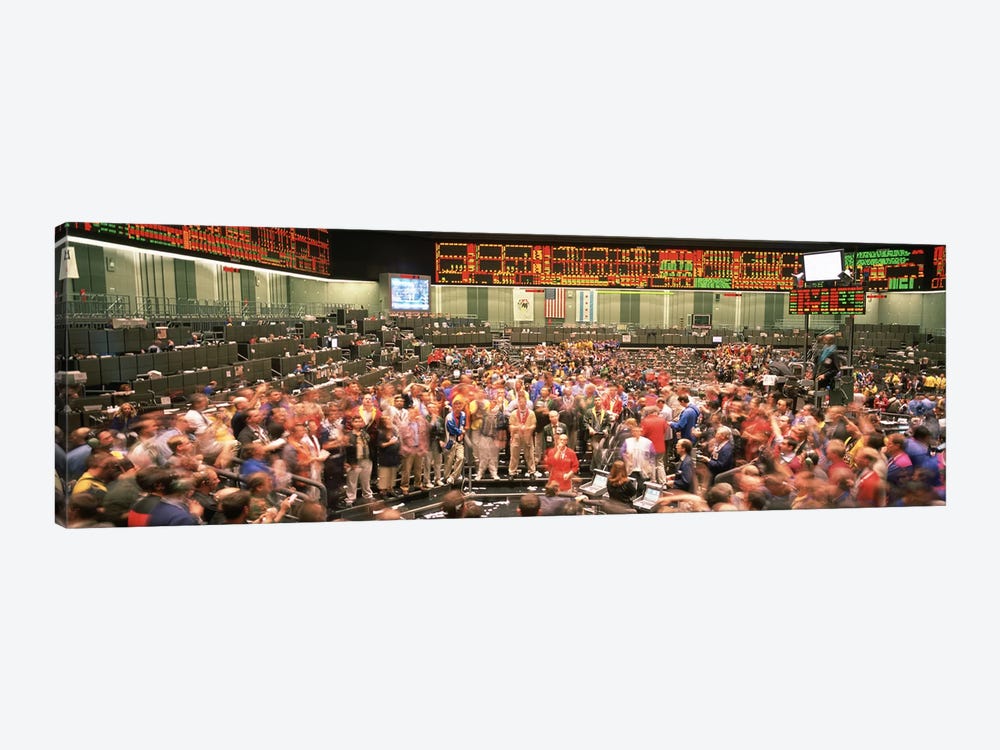 Large group of people on the trading floor, Chicago Board of Trade, Chicago, Illinois, USA by Panoramic Images 1-piece Canvas Art