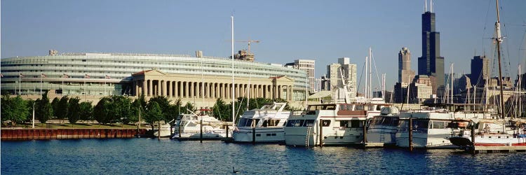 Boats Moored At A Dock, Chicago, Illinois, USA