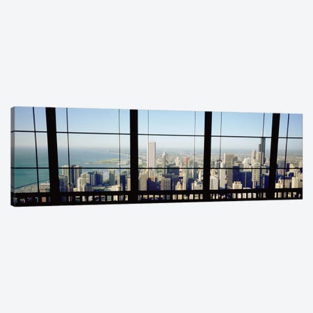 High angle view of a city as seen through a window, Chicago, Illinois, USA Canvas Print #PIM4939} by Panoramic Images Canvas Art Print