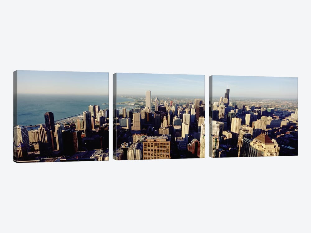 High angle view of buildings in a city, Chicago, Illinois, USA #2 by Panoramic Images 3-piece Canvas Wall Art
