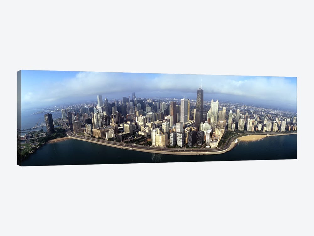 High angle view of buildings at the waterfront, Chicago, Illinois, USA by Panoramic Images 1-piece Canvas Art Print