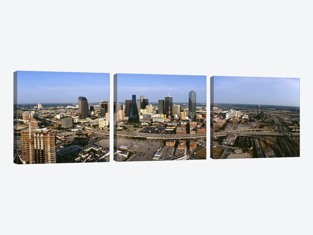 Aerial view of a city, Dallas, Texas, USA by Panoramic Images 3-piece Canvas Artwork