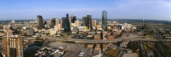 Texas: Aerial view of a city, Dallas, Texas, USA by Panoramic Images