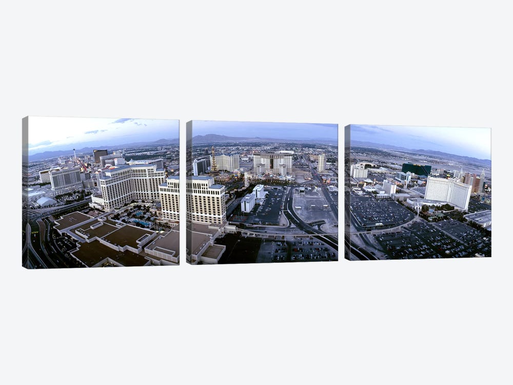 Aerial view of a city, Las Vegas, Nevada, USA by Panoramic Images 3-piece Canvas Print