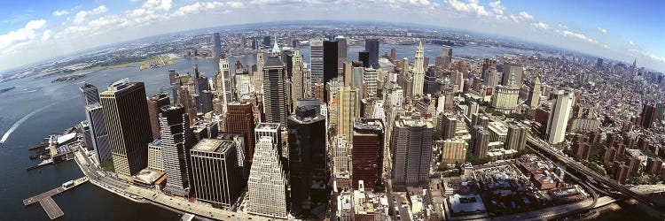 Wide-Angle Aerial View Of Manhattan, New York City, New York, USA