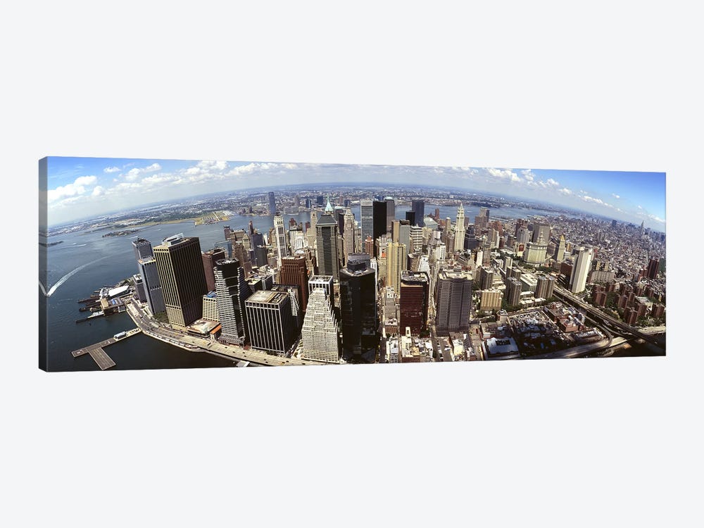 Wide-Angle Aerial View Of Manhattan, New York City, New York, USA by Panoramic Images 1-piece Canvas Print