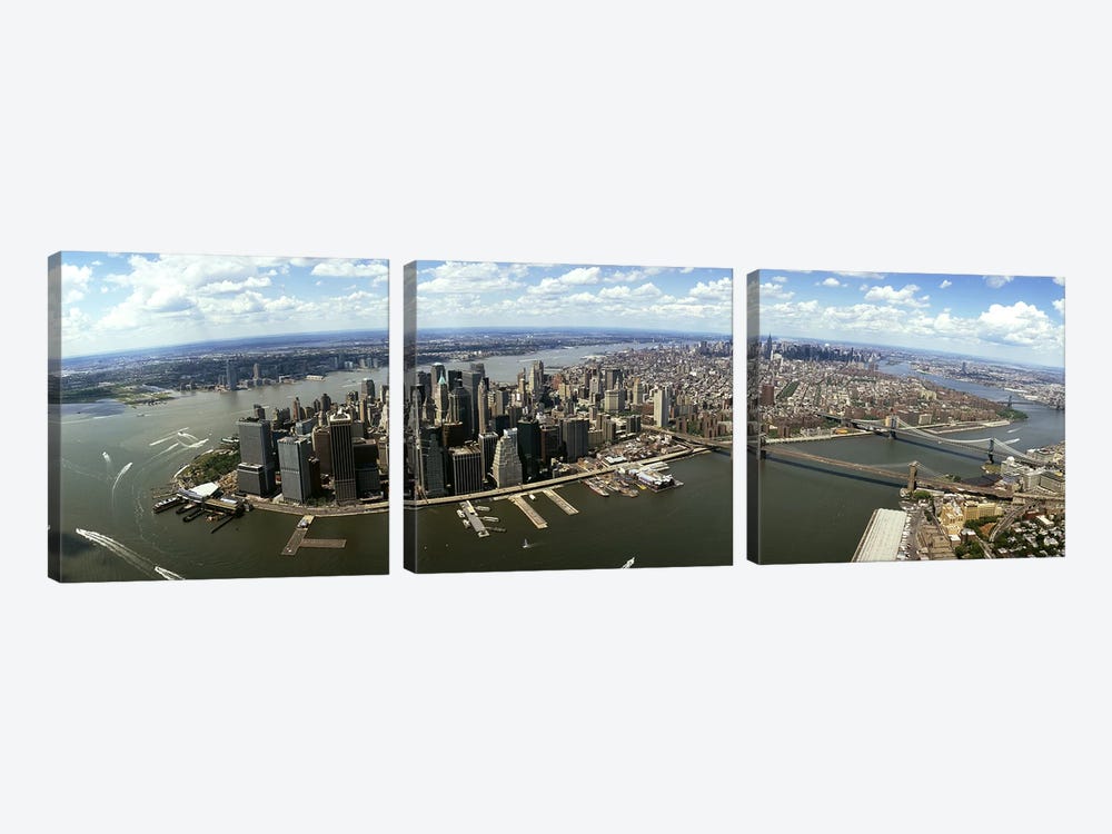 Aerial view of buildings in a city, New York City, New York State, USA by Panoramic Images 3-piece Canvas Art