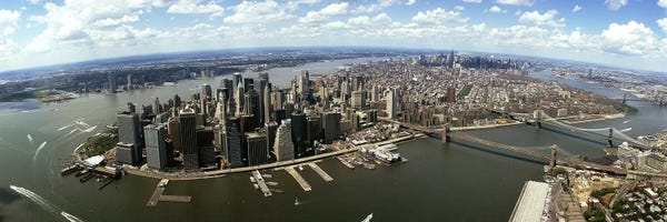 New York City Skylines: Aerial view of buildings in a city, New York City, New York State, USA by Panoramic Images