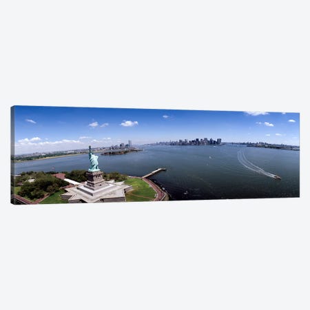 Aerial view of a statue, Statue of Liberty, New York City, New York State, USA Canvas Print #PIM4949} by Panoramic Images Canvas Wall Art