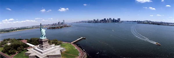 Statue Of Liberty: Aerial view of a statue, Statue of Liberty, New York City, New York State, USA by Panoramic Images