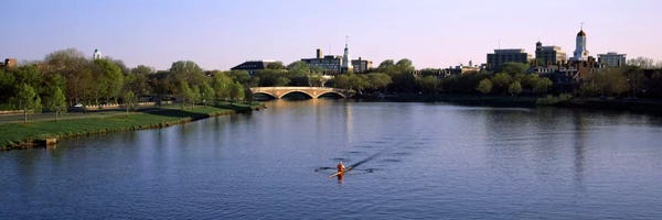 Urban: Boat in a river, Charles River, Boston & Cambridge, Massachusetts, USA by Panoramic Images
