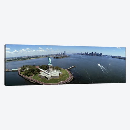Aerial view of a statue, Statue of Liberty, New York City, New York State, USA #2 Canvas Print #PIM4950} by Panoramic Images Canvas Print
