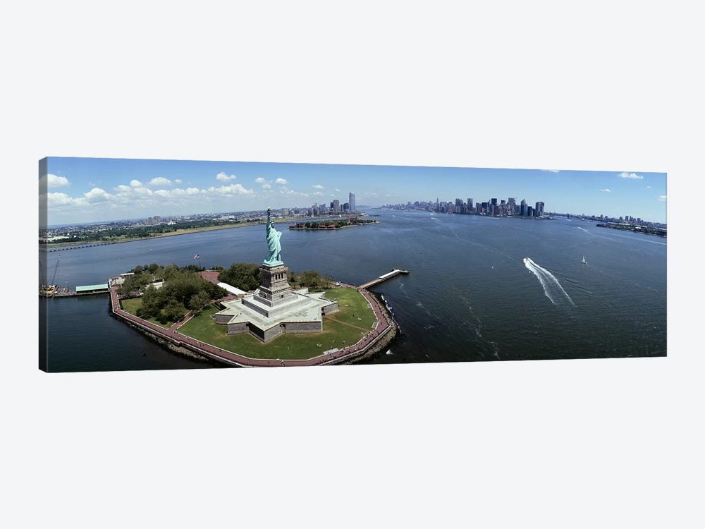 Aerial view of a statue, Statue of Liberty, New York City, New York State, USA #2 by Panoramic Images 1-piece Canvas Print