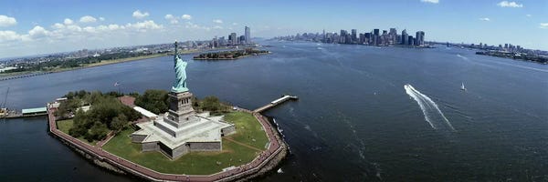 Statue Of Liberty: Aerial view of a statue, Statue of Liberty, New York City, New York State, USA #2 by Panoramic Images