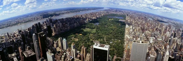 Manhattan: Aerial view of buildings in a city, Manhattan, New York City, New York State, USA by Panoramic Images
