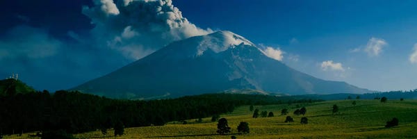 Mexico: Ash Cloud Over Popocatepetl As Seen From Paso de Cortes, Mexico by Panoramic Images