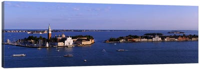 High Angle View Of Buildings Surrounded By Water, San Giorgio Maggiore, Venice, Italy Canvas Art Print - Christian Art