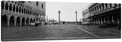 Piazzetta di San Marco In B&W, Venice, Italy Canvas Art Print - Black & White Photography