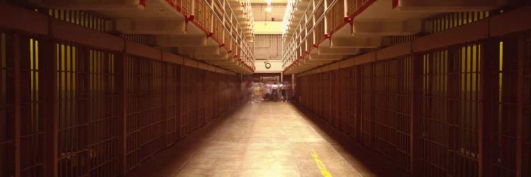 Cell Block In A Prison, Alcatraz Island, San Francisco, California, USA