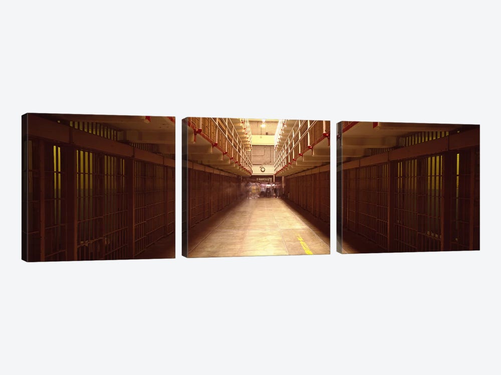 Cell Block In A Prison, Alcatraz Island, San Francisco, California, USA by Panoramic Images 3-piece Canvas Artwork
