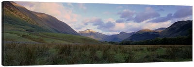 Narrow Valley Landscape, Glen Nevis, Highlands, Scotland, United Kingdom Canvas Art Print - Scotland Art