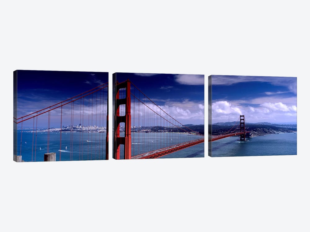 Bridge Over A River, Golden Gate Bridge, San Francisco, California, USA by Panoramic Images 3-piece Art Print