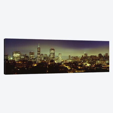 Financial District Skyline At Night, San Francisco, California, USA Canvas Print #PIM4969} by Panoramic Images Canvas Artwork