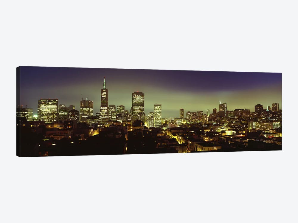 Financial District Skyline At Night, San Francisco, California, USA by Panoramic Images 1-piece Canvas Art Print
