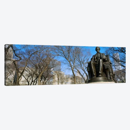 Low angle view of a statue of Abraham Lincoln in a park, Grant Park, Chicago, Illinois, USA Canvas Print #PIM496} by Panoramic Images Canvas Wall Art