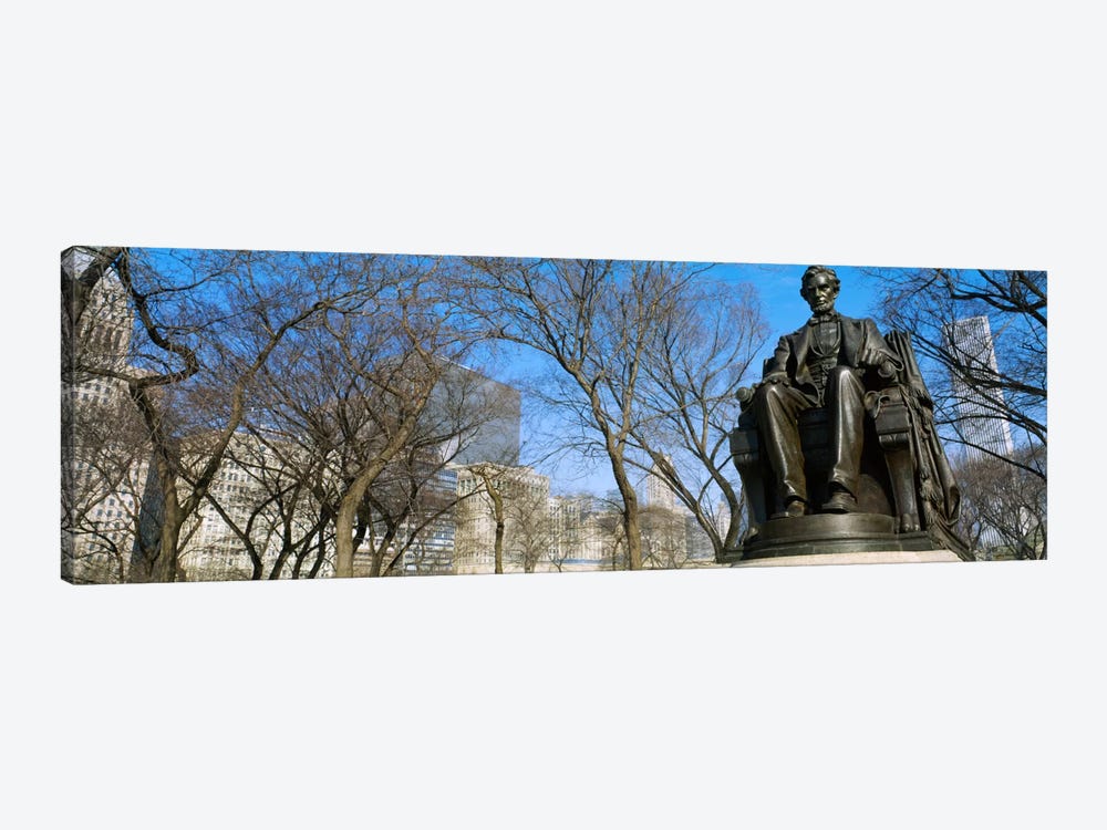 Low angle view of a statue of Abraham Lincoln in a park, Grant Park, Chicago, Illinois, USA by Panoramic Images 1-piece Canvas Artwork