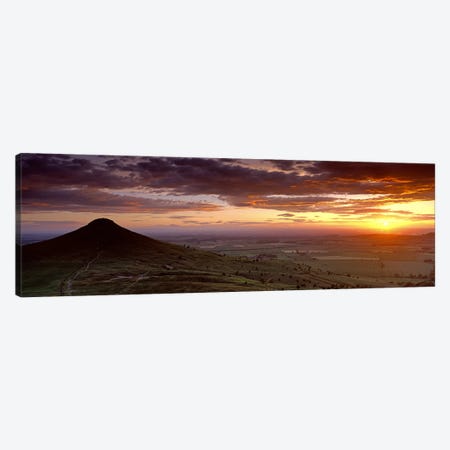 Silhouette Of A Hill At Sunset, Roseberry Topping, North Yorkshire, Cleveland, England, United Kingdom Canvas Print #PIM4976} by Panoramic Images Canvas Wall Art