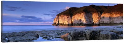 Coastal Cliffs, Thornwick Bay, Yorkshire, England, United Kingdom Canvas Art Print - England Art