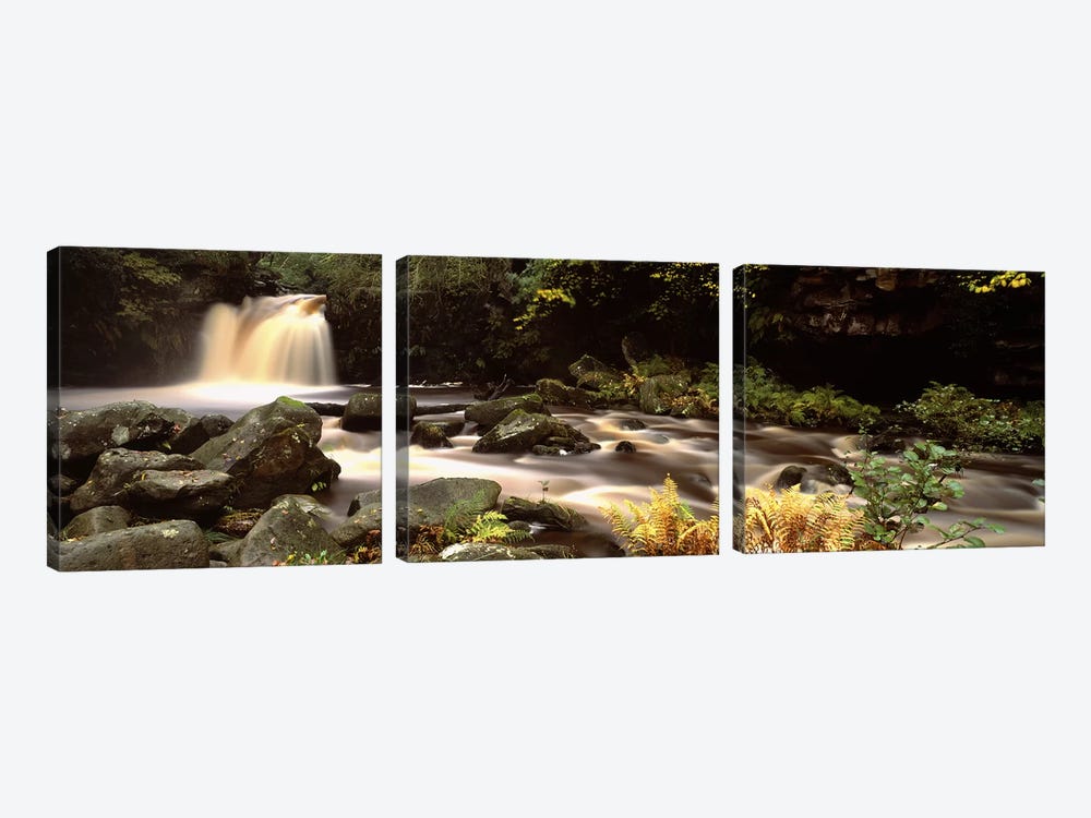 Blurred Motion View Of Flowing Water, Thomason Foss, North York Moors, North Yorkshire, England by Panoramic Images 3-piece Art Print