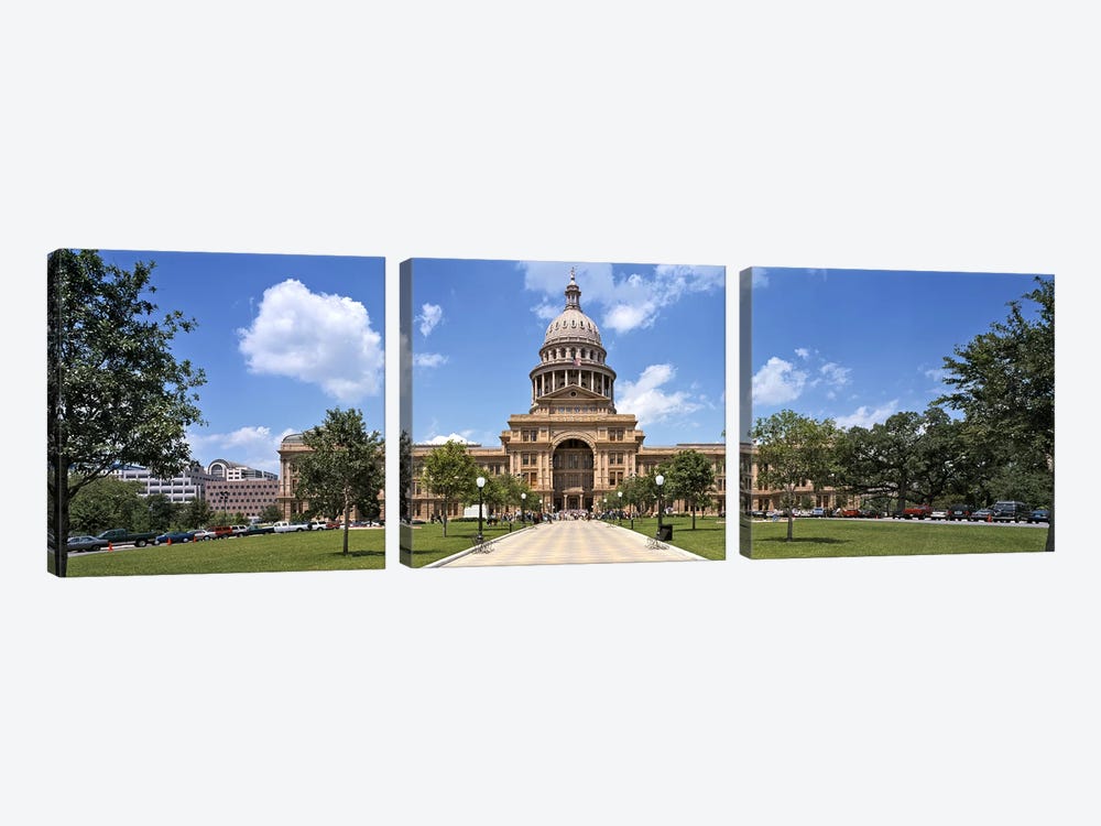 Facade of a government building, Texas State Capitol, Austin, Texas, USA by Panoramic Images 3-piece Canvas Art