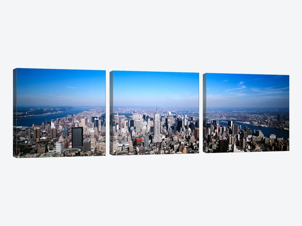 Aerial View, Midtown, New York City, New York, USA by Panoramic Images 3-piece Canvas Art