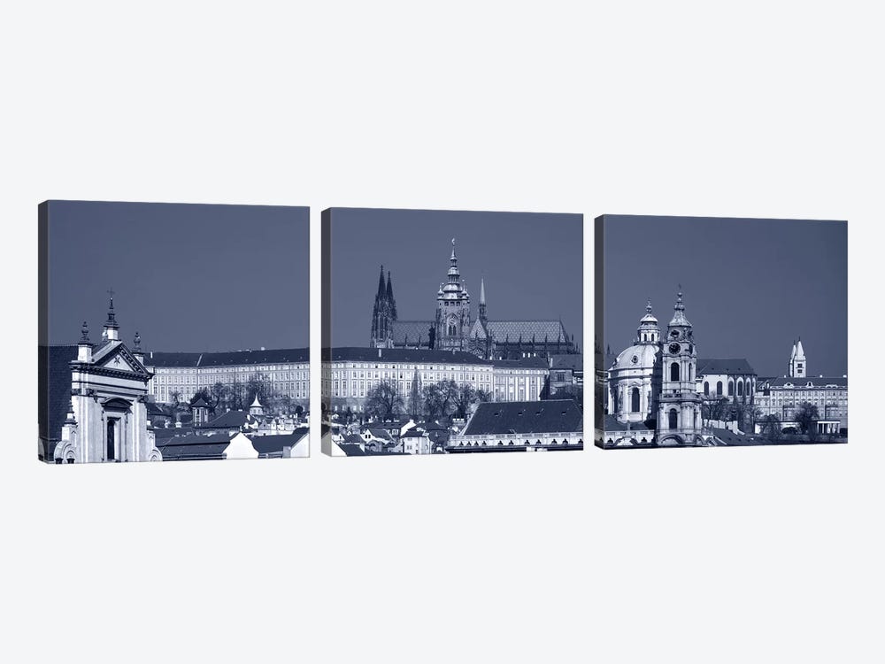 Buildings In A City, Hradcany Castle, St. Nicholas Church, Prague, Czech Republic by Panoramic Images 3-piece Canvas Art