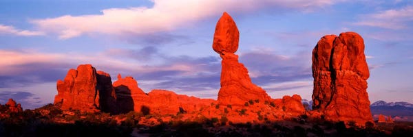 Utah: Balanced Rock (middle), Arches National Park, Grand County, Utah, USA by Panoramic Images