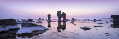Rauks (Sea Stacks) On The Beach, Faro, Gotland, Sweden by Panoramic Images canvas print