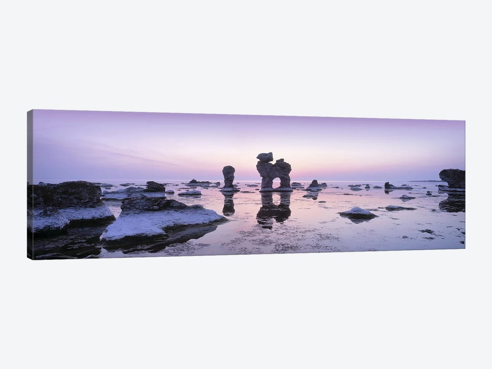 Rauks (Sea Stacks) On The Beach, Faro, Gotland, Sweden by Panoramic Images 1-piece Canvas Art