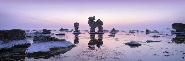 Sweden: Rauks (Sea Stacks) On The Beach, Faro, Gotland, Sweden by Panoramic Images