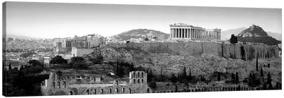 Acropolis In B&W, Athens, Greece Canvas Art Print - Ancient Ruins Art