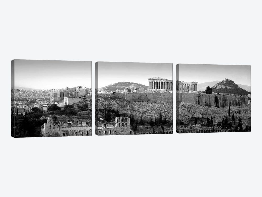Acropolis In B&W, Athens, Greece by Panoramic Images 3-piece Canvas Art
