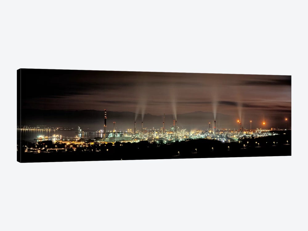 Gibraltar-San Roque Refinery At Night, San Roque, Cadiz, Andalusia, Spain by Panoramic Images 1-piece Canvas Art Print