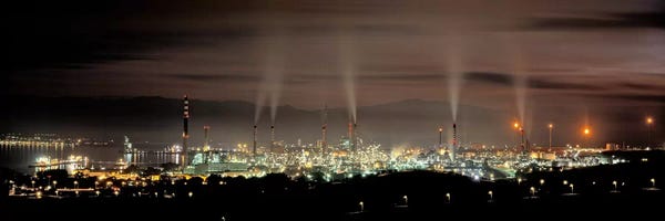 Andalusia: Gibraltar-San Roque Refinery At Night, San Roque, Cadiz, Andalusia, Spain by Panoramic Images