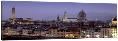 Historic Centre At Dusk, Florence, Tuscany, Italy Canvas Art Print - Florence Art