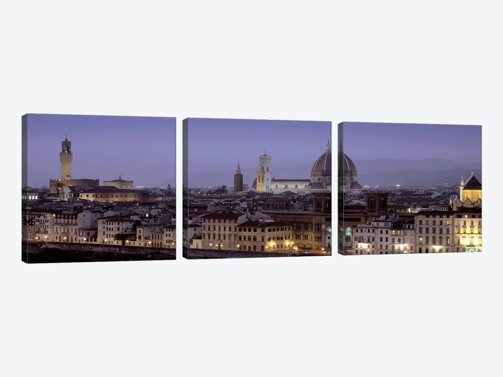 Historic Centre At Dusk, Florence, Tuscany, Italy by Panoramic Images 3-piece Canvas Artwork