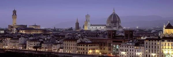 Florence: Historic Centre At Dusk, Florence, Tuscany, Italy by Panoramic Images