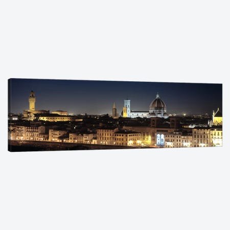 Old Town At Night, Florence, Tuscany, Italy Canvas Print #PIM5025} by Panoramic Images Canvas Print