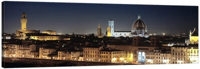 Old Town At Night, Florence, Tuscany, Italy Canvas Art Print - Florence Art
